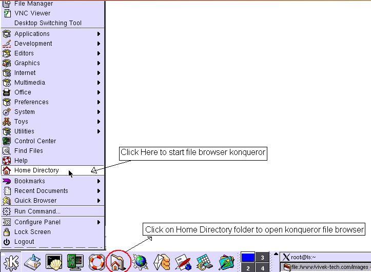 KDE -  Starting konqueror file browser