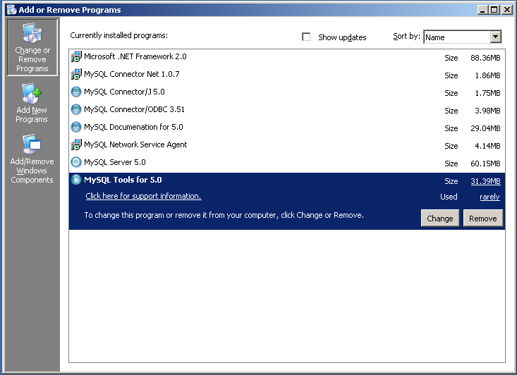 Uninstalling MySQL Enterprise